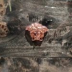 Luxury Dark Burl Natural Wood Veneer Nightstand with Iconic Rose Gold Medusa Handles